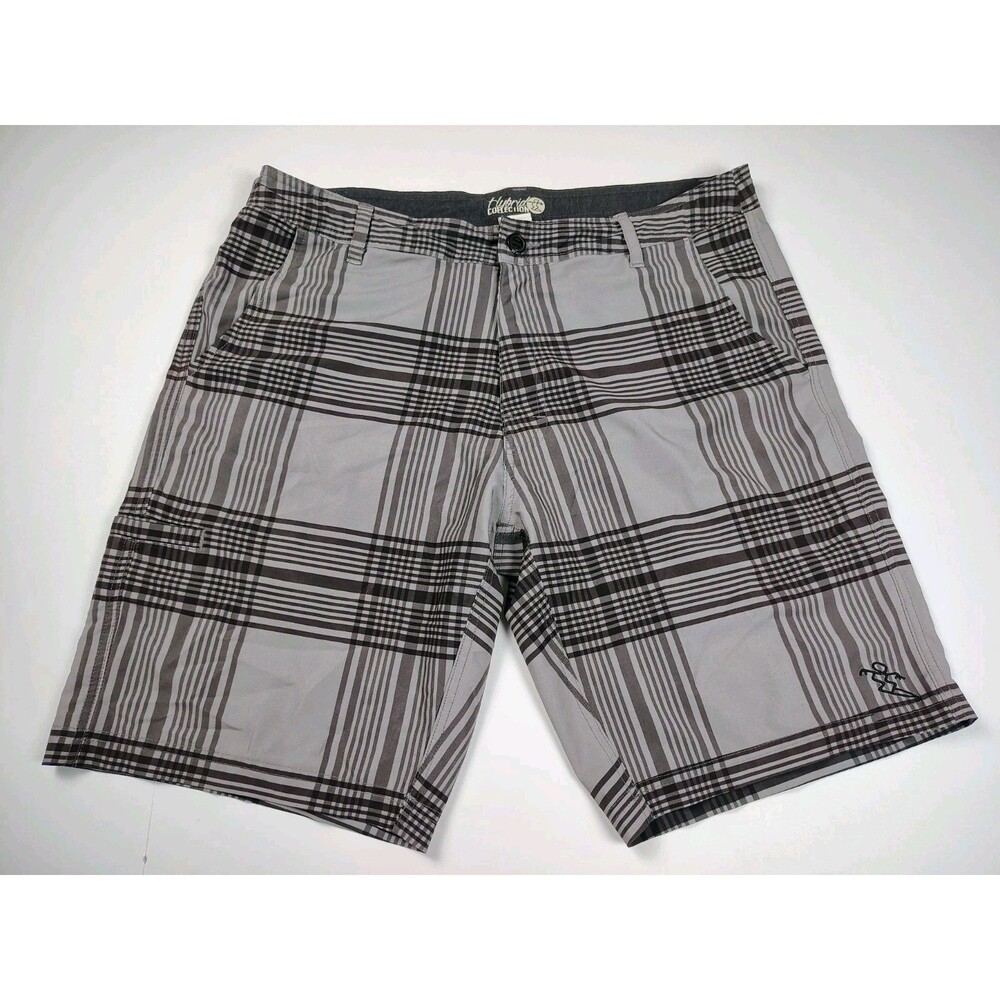 Dahui Da Hui Hybrid Collection Shorts Brown Check 37x10 Mens Beach Surf Pockets